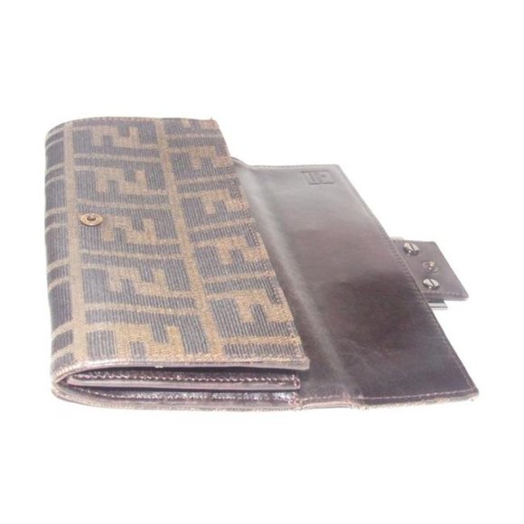 Fendi Tobacco Zucca Large 'F' Print Continental - Picture 6 of 12